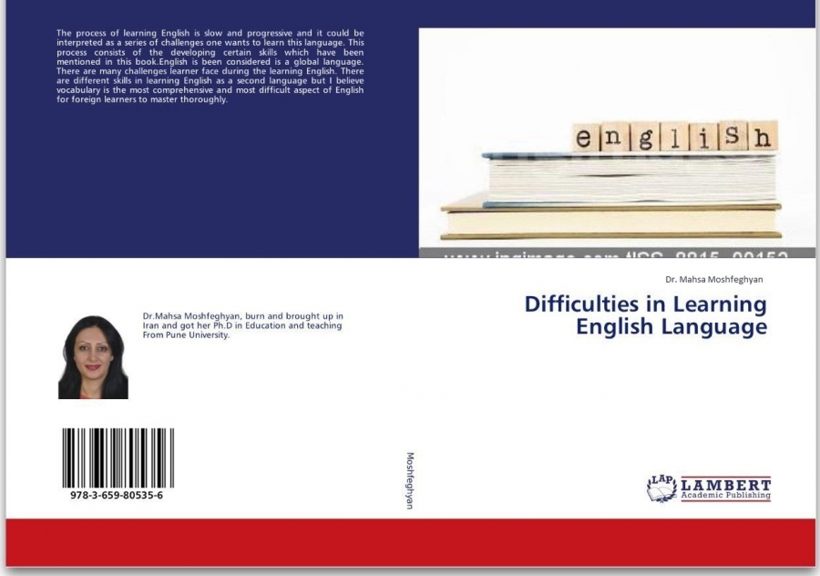 Dr. Mahsa published a book titled Difficulties in Learning English Language