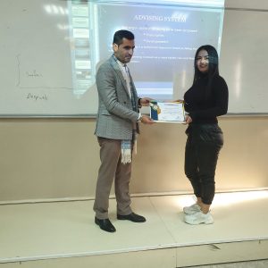 Head of Business Administration Department honors the distinguished Students in the Department