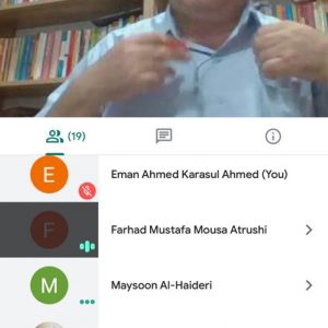 The Department of Physiotherapy held a regular meeting online using (HangoutAPP)