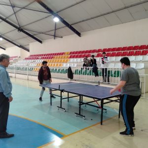 المباراة الختامية بكرة المنضدة لطلاب جامعة جيهان-أربيل
