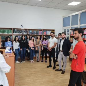 طلبة قسم المحاسبة في جامعة جيهان- اربيل يزورون المكتبة العلمية العامة في اربيل