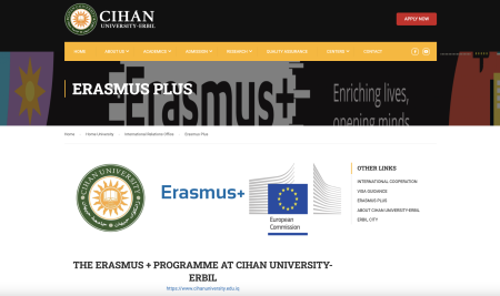 Competition on the Scholarships Offered by The ERASMUS PLUS Programme for Students and Academic Staff of Cihan University- Erbil