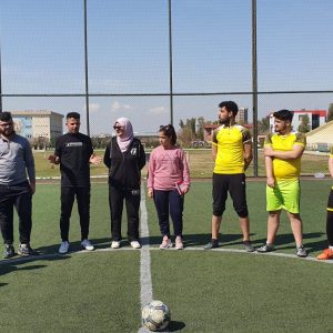 The Department of Biomedicine and Department of Medical Microbiology teams won the football match