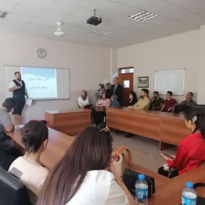 One of the students from The Media Department delivered a presentation about the Fourth Authority (media) between the custom and the new