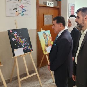 The President of Cihan University-Erbil Opens the Second Exhibition of Art Paintings by Kawergosk Camp Artists