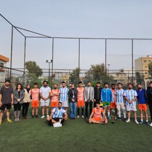 فريق كرة القدم في قسم ادارة الاعمال  في جامعة جيهان-اربيل يواجه فرق مخيم كوركوسك ودياً