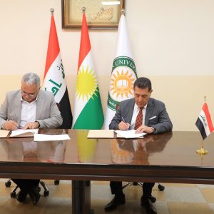 البروفیسور الدكتور أمجد صابر الدلوي، رئيس جامعة جيهان-أربيل، يوقّع مذكرة تفاهم مع جامعة الأندلس السورية