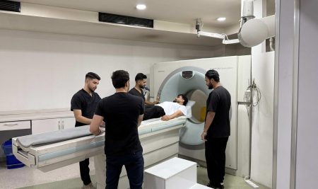 Radiological Imaging Techniques Students Undergo Training on CT Scan Device