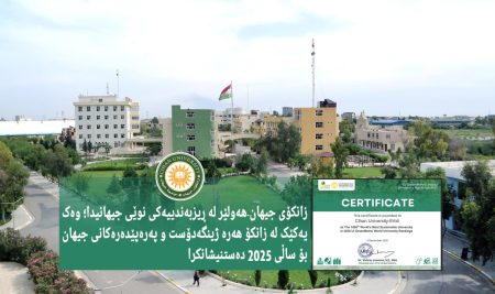 زانکۆی جیهان-هەولێر لە ڕیزبەندییەکی نوێی جیهانیدا؛ وەک یەکێک لە زانکۆ هەرە ژینگەدۆست و پەرەپێدەرەکانی جیهان بۆ ساڵی 2025 دەستنیشانکرا