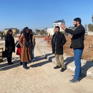 فێرخوازانی بەشى ئەندازیاری تەلارسازی دیزاینی لاندسکێپی پڕۆژەی (Park Avenue) بەسەردەکەنەوە