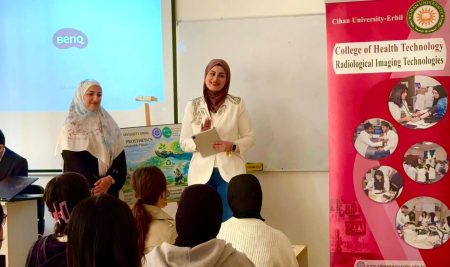 نشاط توعوي لطلبة من قسم تقنيات التصوير الشعاعي في مدرسة النهرين للبنات حول الذكاء الاصطناعي والأطراف الاصطناعية الذكية