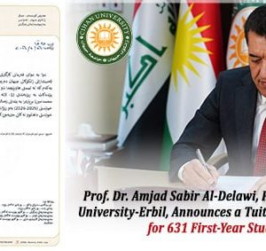 Prof. Dr. Amjad Sabir Al-Delawi, President of Cihan University-Erbil, Announces a Tuition-Fee Exemption for 631 First-Year Students.