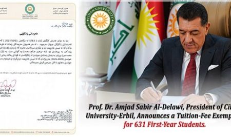 Prof. Dr. Amjad Sabir Al-Delawi, President of Cihan University-Erbil, Announces a Tuition-Fee Exemption for 631 First-Year Students.
