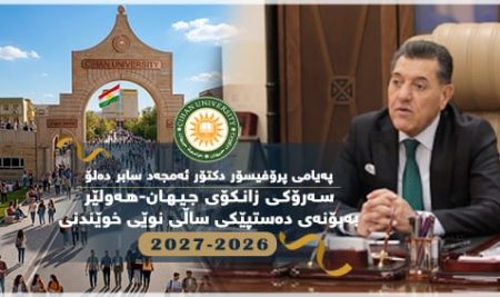پەیامی پرۆفیسۆر دکتۆر ئەمجەد سابر دەلۆ سەرۆکى زانکۆى جیهان-هەولێر بەبۆنەی دەستپێکردنی ساڵی نوێی خوێندنی 2026-2027
