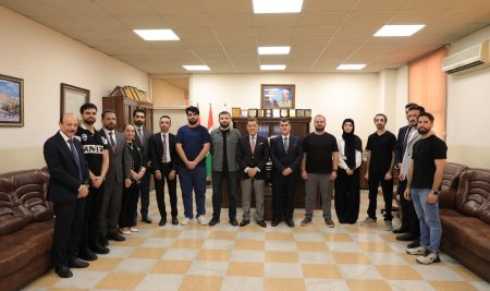 Professor Dr. Amjad Saber Al-Delawi President of Cihan University-Erbil Receives Exchange Students Departing for Poland