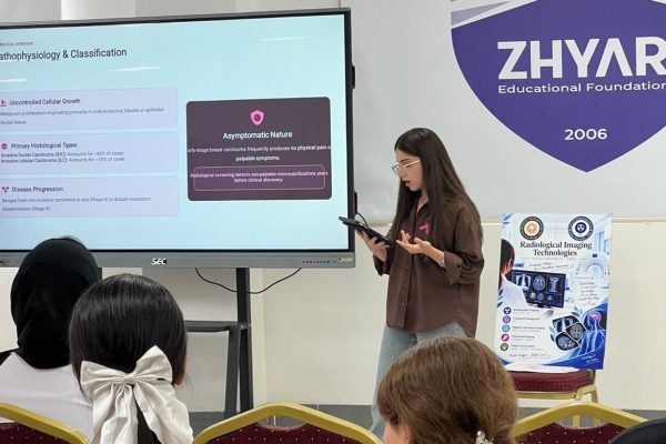 Department of Radiological Imaging Technologies Students Carry Out an Awareness Campaign on Radiation Safety at Zhyar Preparatory School for Girls (1)