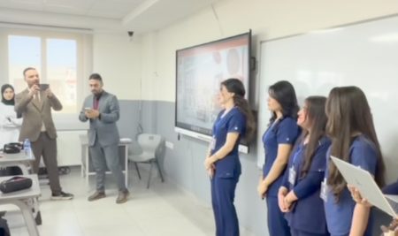 Medical Laboratory Analysis Department Students Hold a Health Awareness Activity at Fakher Mergasur School