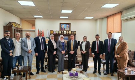 البروفيسور الدكتور أمجد صابر الدلوي رئيس جامعة جيهان-أربيل يستقبل الوفد الثاني لوزارة التجارة العراقية